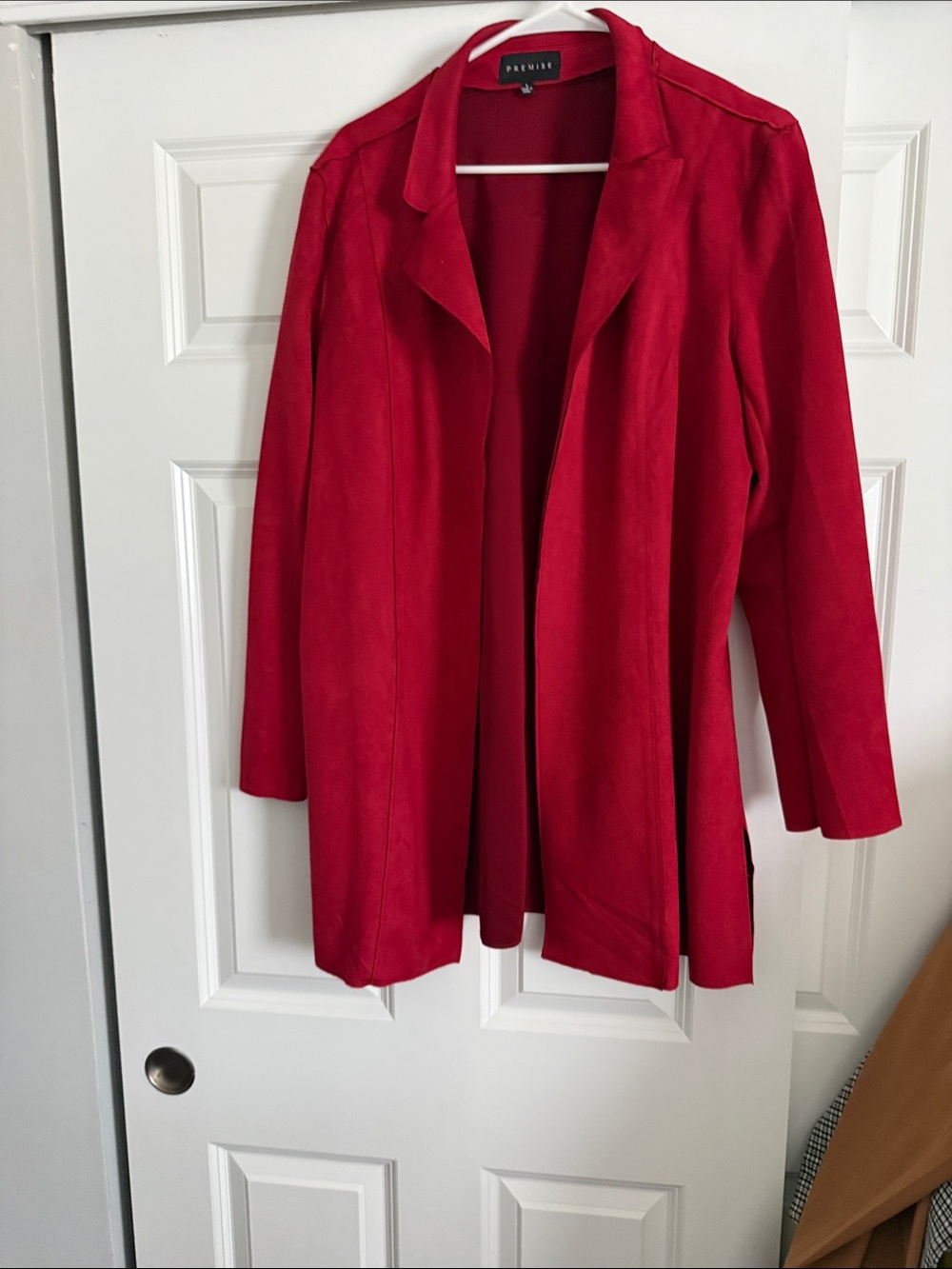 Premise Bright Red Open-Front Blazer Jacket